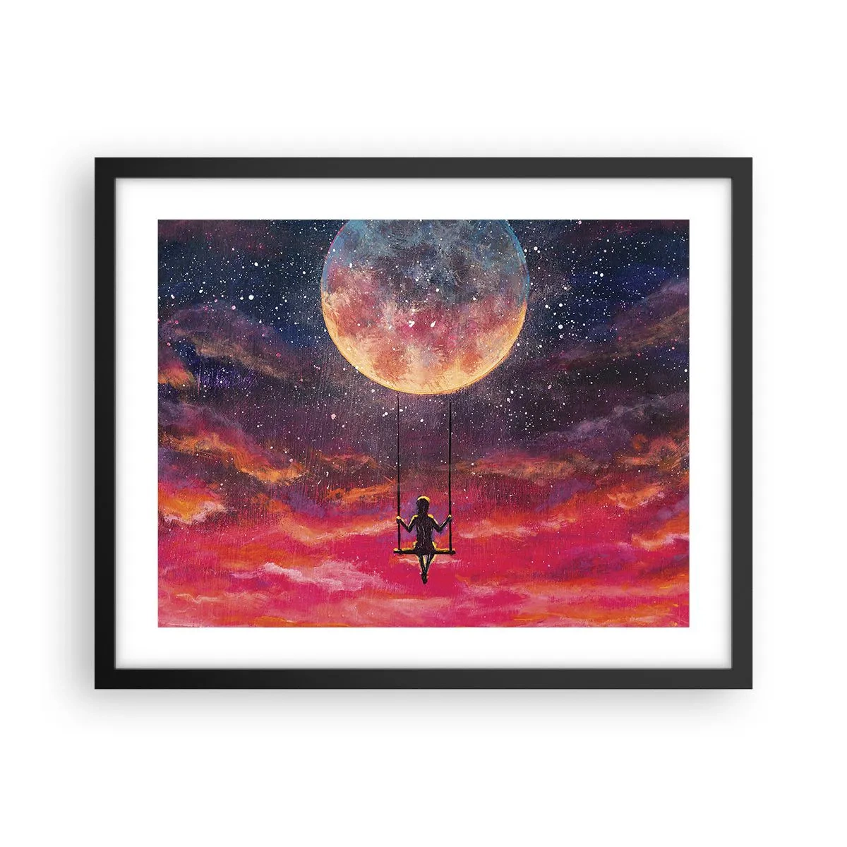 Plakat w czarnej ramie - Bujać w obłokach - 50x40 cm