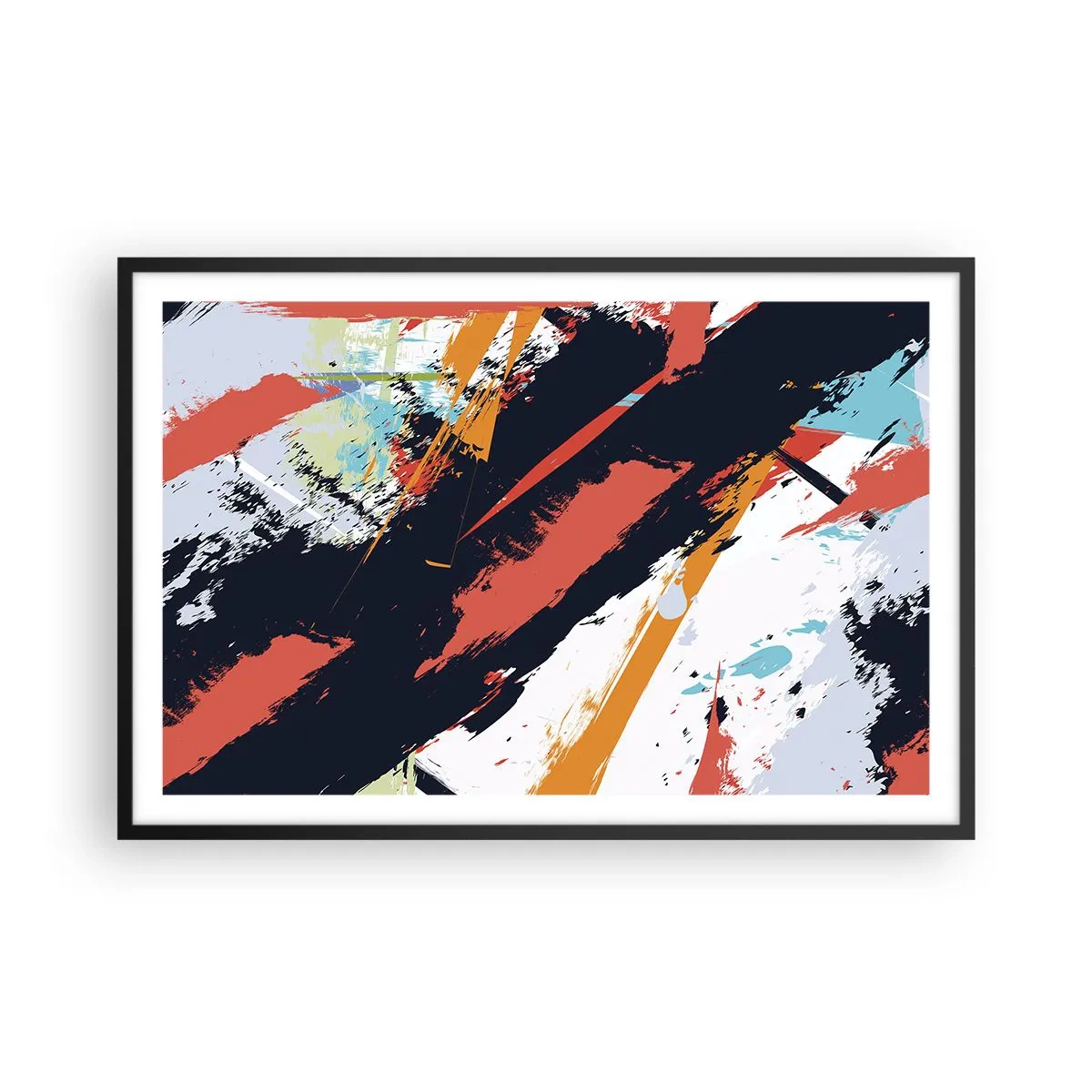 Plakat w czarnej ramie - Kompozycja dynamiczna - 91x61 cm