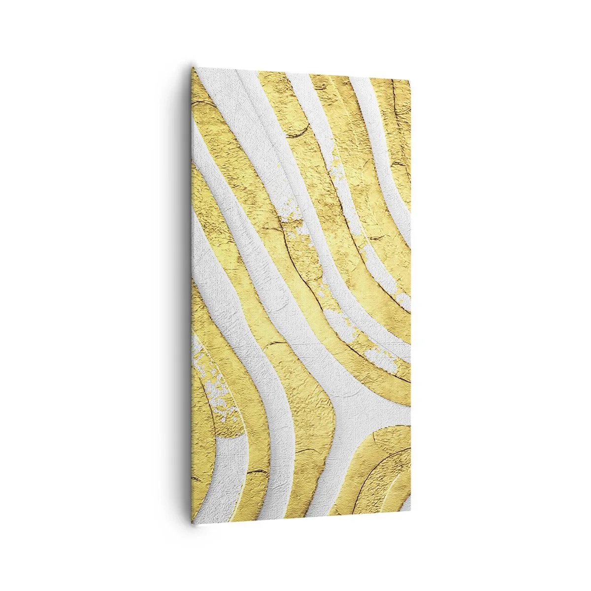 Obraz na płótnie - Kompozycja w bieli i złocie - 65x120 cm