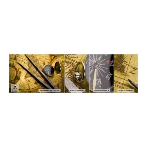 Fototapeta Próbka Premium Canvas - Gdze te skarby? - Kompas, Mapa Świata, Podróże - 100x30 cm