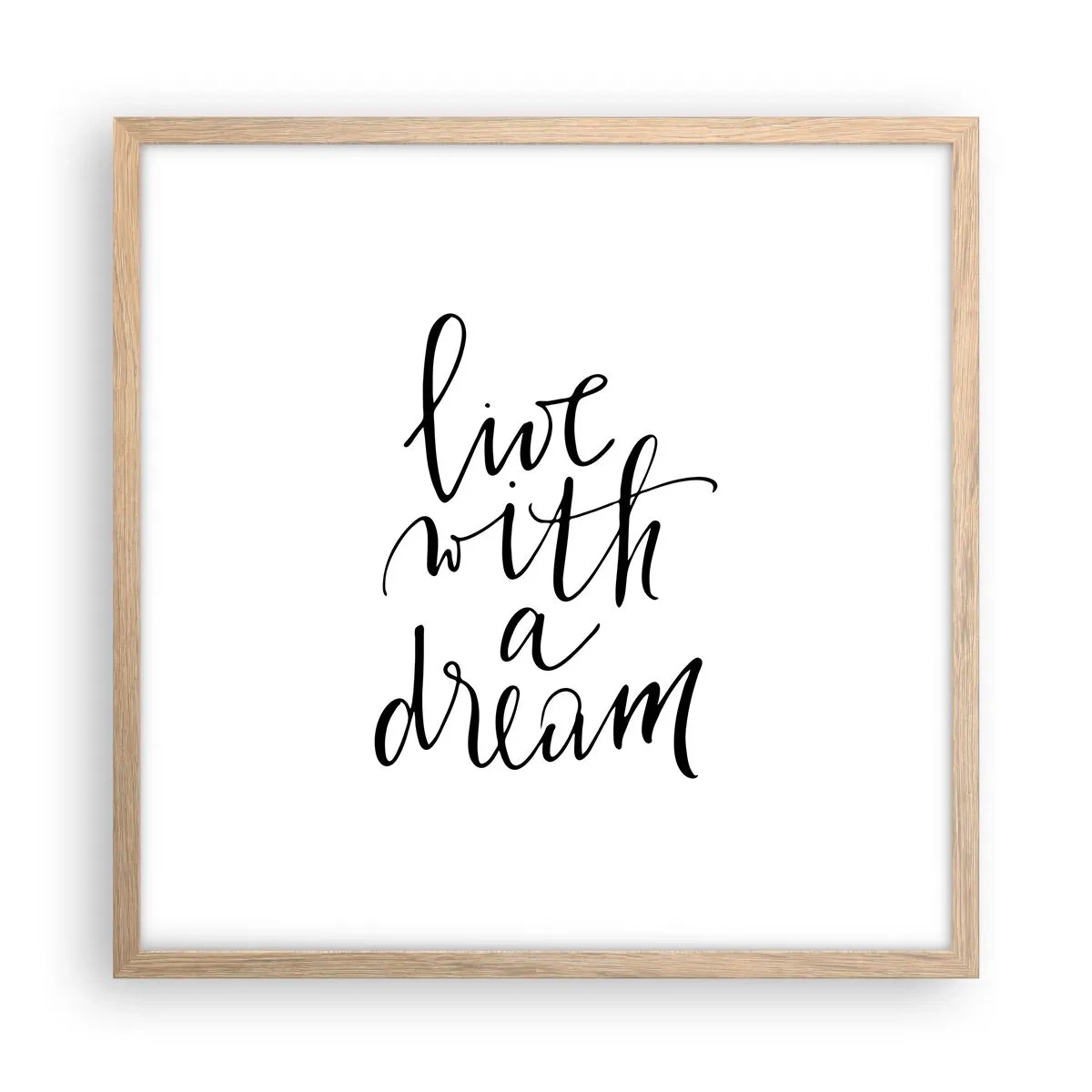 Plakat w ramie jasny dąb - Of course - 50x50 cm