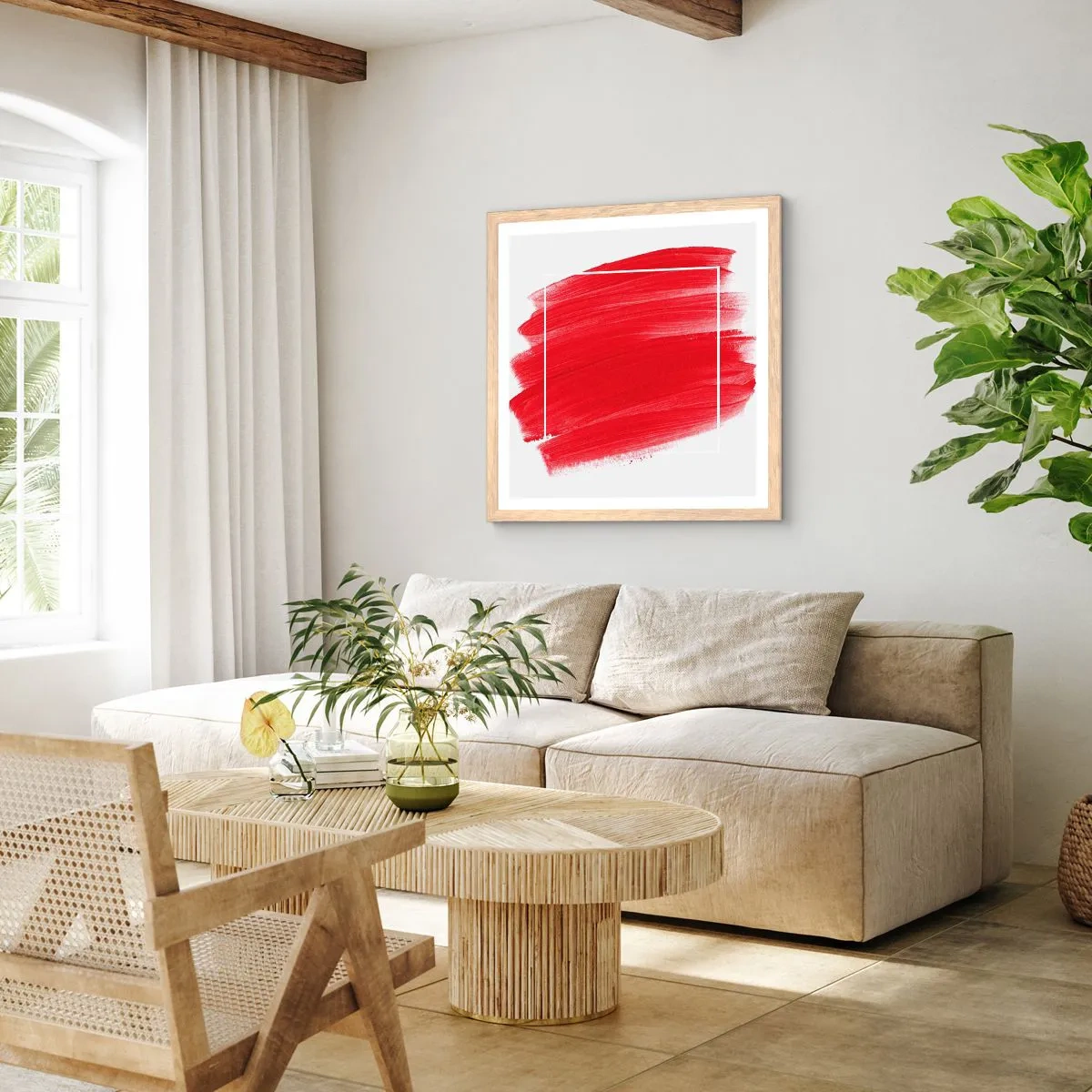 Plakat w ramie jasny dąb - Poza ramą - 30x30 cm