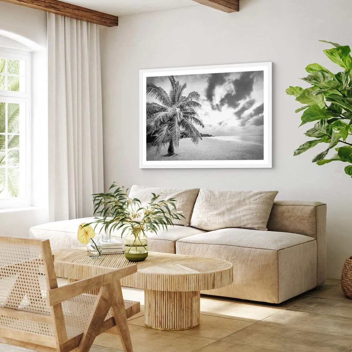 Plakat w białej ramie - Gdy tęsknisz do samotności… - 50x40 cm