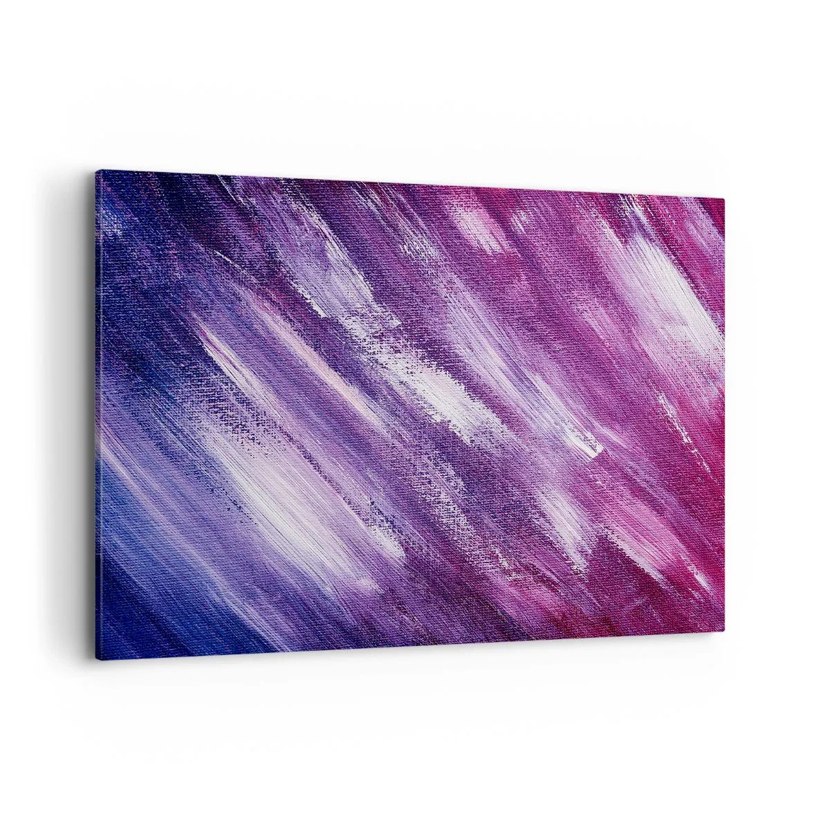 Obraz na płótnie - Abstrakcyjne pociągnięcia pędzla w odcieniach fioletu i różu - 100x70cm - Gdy wieje słoneczny wiatr - Nowoczesna dekoracja ścienna do salonu, kuchni i sypialni ARTTOR