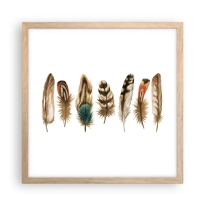 Plakat w ramie jasny dąb - Pierzasta wariacja - 40x40 cm