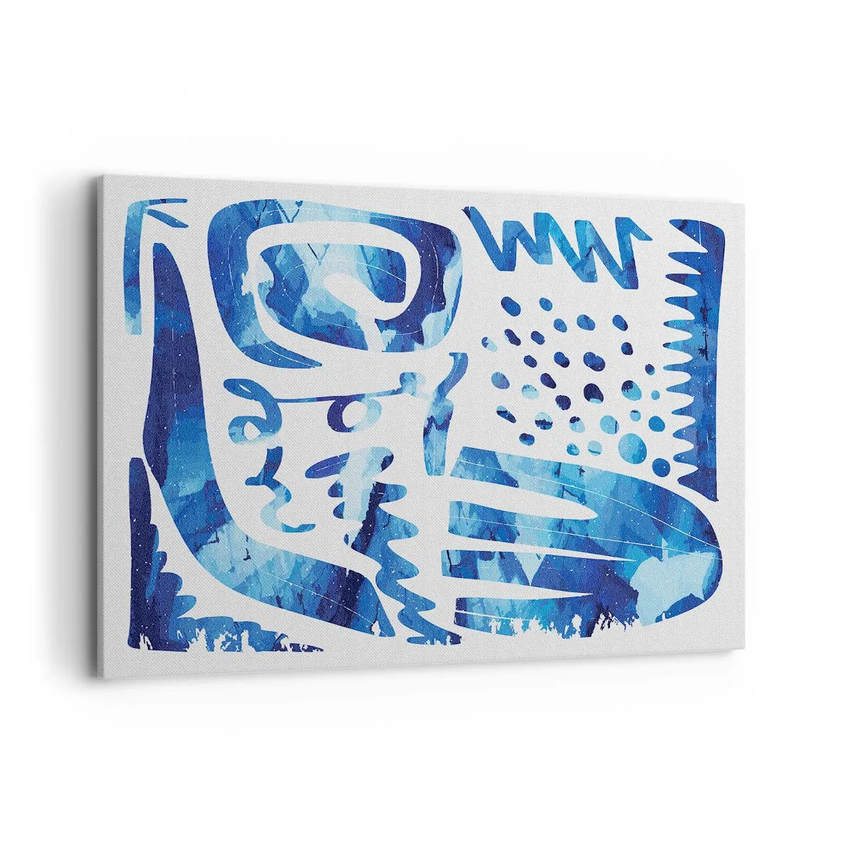 Obraz na płótnie - Abstrakcyjny wzór w odcieniach niebieskiego - 120x80cm - Powrót do korzeni - Nowoczesna dekoracja ścienna do salonu, kuchni i sypialni ARTTOR