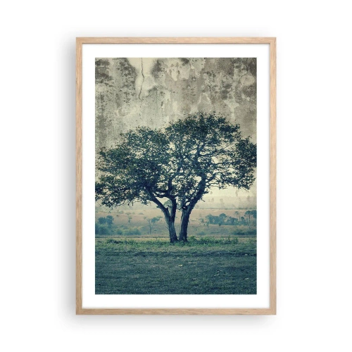 Plakat w ramie jasny dąb - Jabłoń na błękitnym błoniu? - 50x70 cm