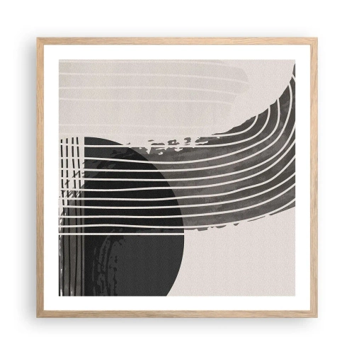 Plakat w ramie jasny dąb - Tam i z powrotem - 60x60 cm