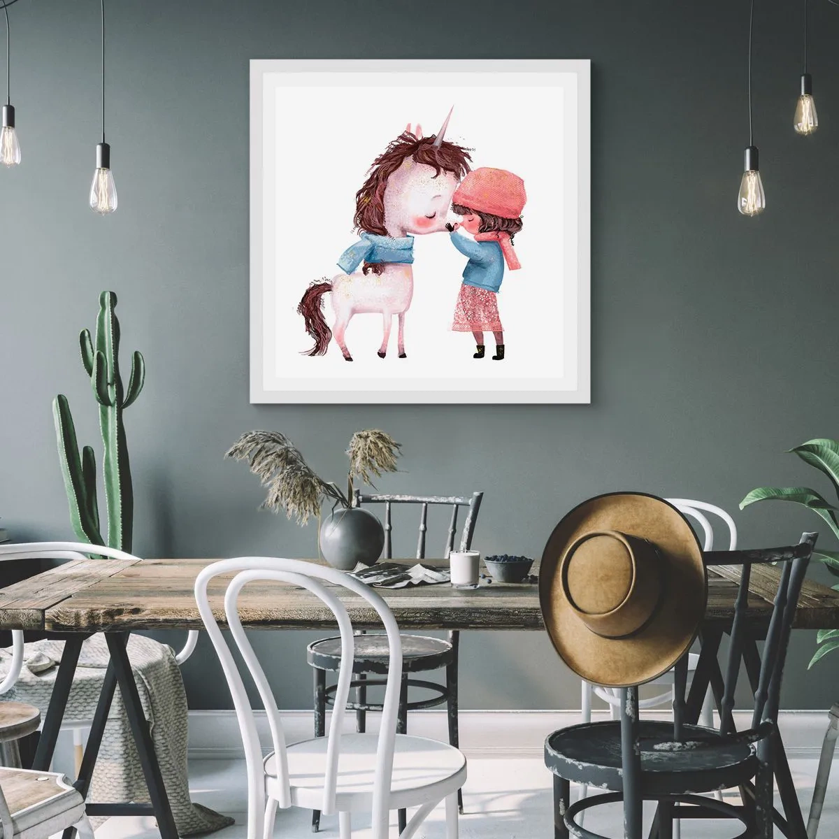 Plakat w białej ramie - Zimowa opowieść - 40x40 cm