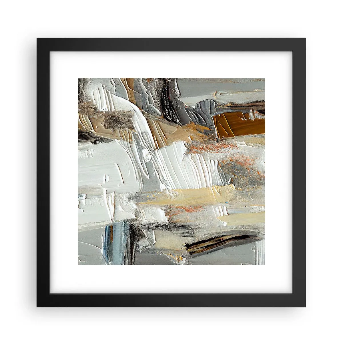 Plakat w czarnej ramie - Barwne nawarstwienia - 30x30 cm