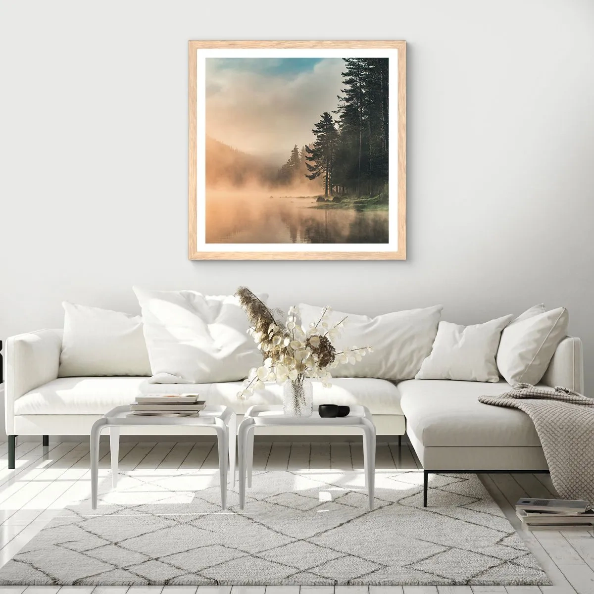 Plakat w ramie jasny dąb - Narodziny dnia - 30x30 cm