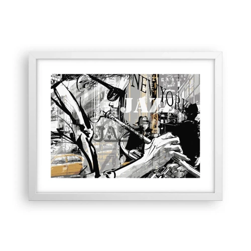 Plakat w białej ramie - W rytmie Nowego Jorku - 40x30 cm