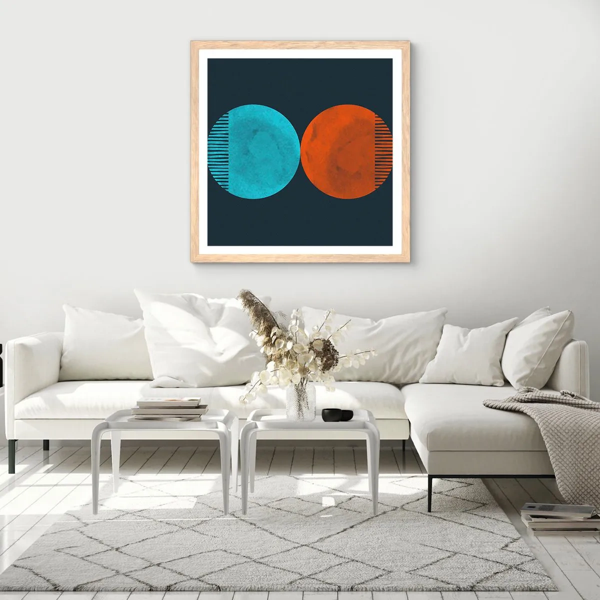 Plakat w ramie jasny dąb - Tylko geometria? - 50x50 cm