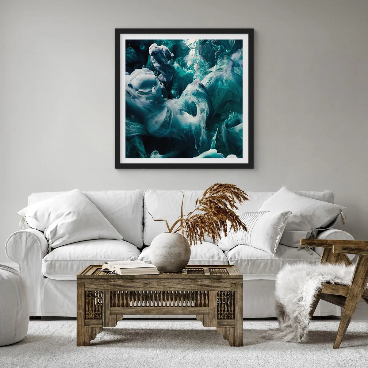 Plakat w czarnej ramie - Ruch koloru - 40x40 cm