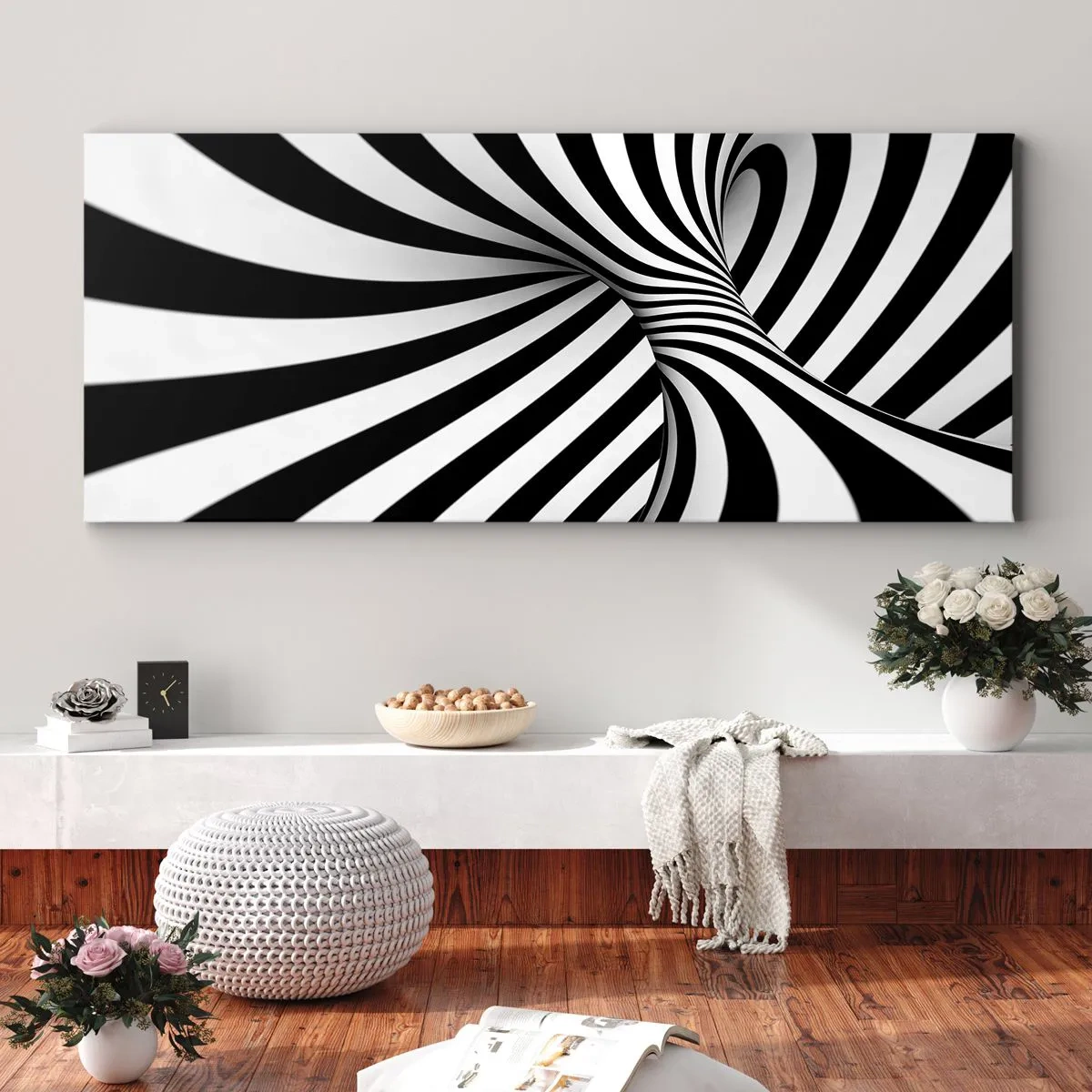 Obraz na płótnie - Kompozycja: tańcząca przestrzeń - 100x40 cm