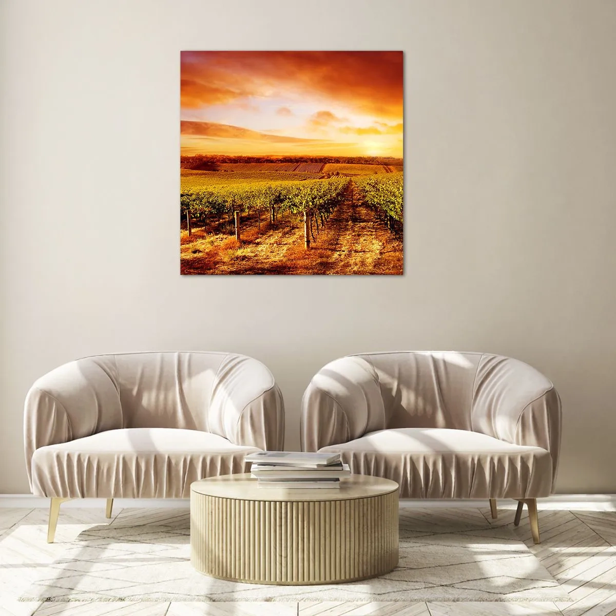 Obraz na szkle - Delikatnie owocowe z nutą słońca - 60x60 cm