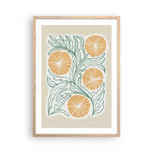 Plakat w ramie jasny dąb - Etnicznie z nutą abstrakcji - 50x70 cm