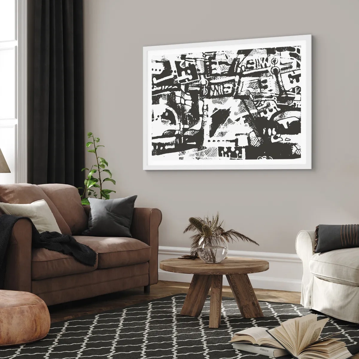 Plakat w białej ramie - Porządek czy chaos? - 40x30 cm