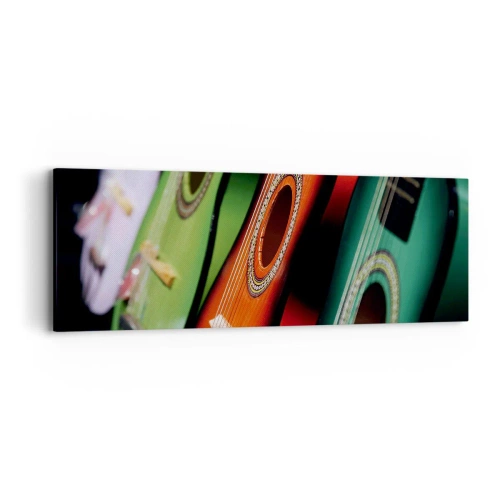 Obraz na płótnie - Gitara ma wiele barw - 90x30 cm