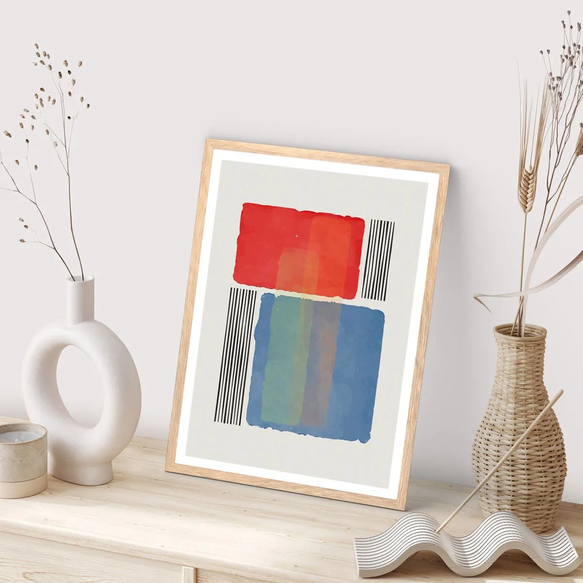 Plakat w ramie jasny dąb - Duch i litera geometrii - 30x40 cm