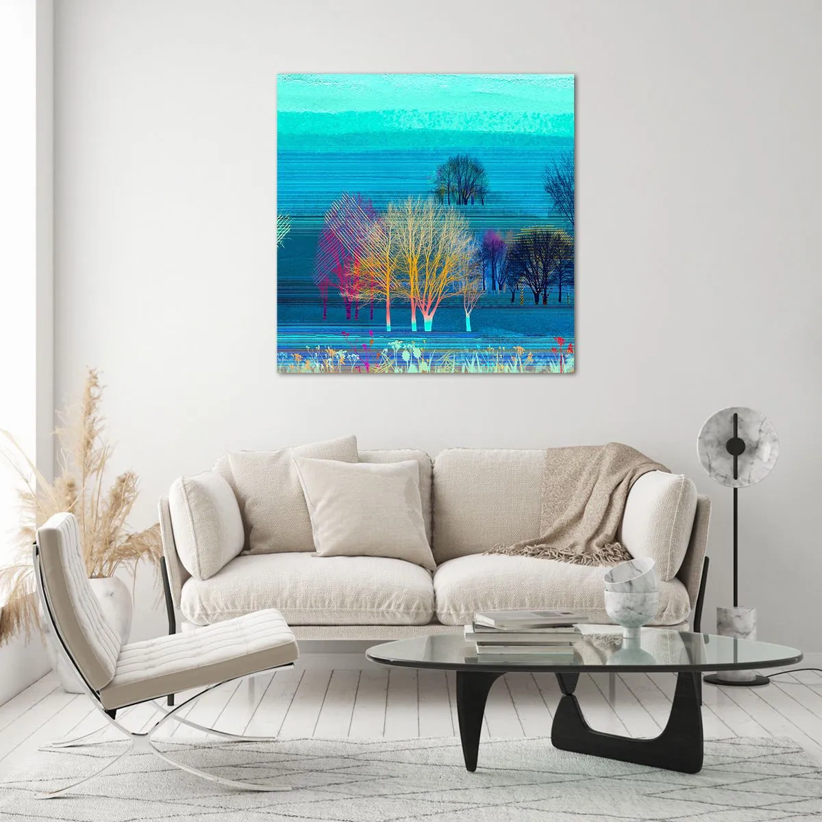 Obraz na szkle - Wyczesany pejzaż - 50x50 cm