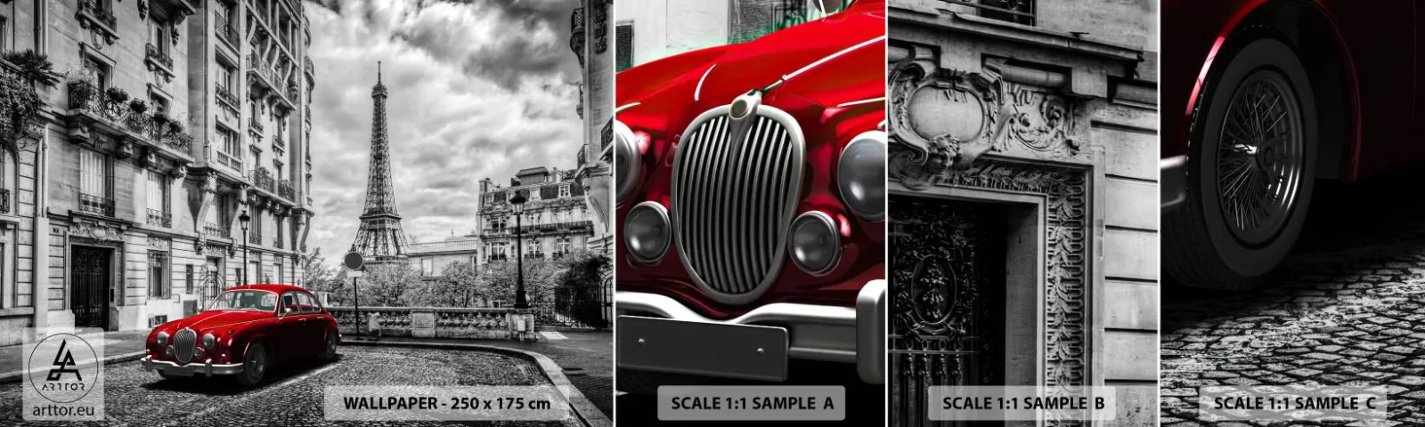 Fototapeta Próbka Samoprzylepna Deluxe Sticker - Drapieżnik w mieście - Miasto, Wieża Eiffla, Paryż - 100x30 cm