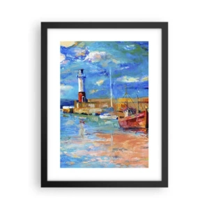 Plakat w czarnej ramie - Popołudnie w tęczowej zatoce - 30x40 cm