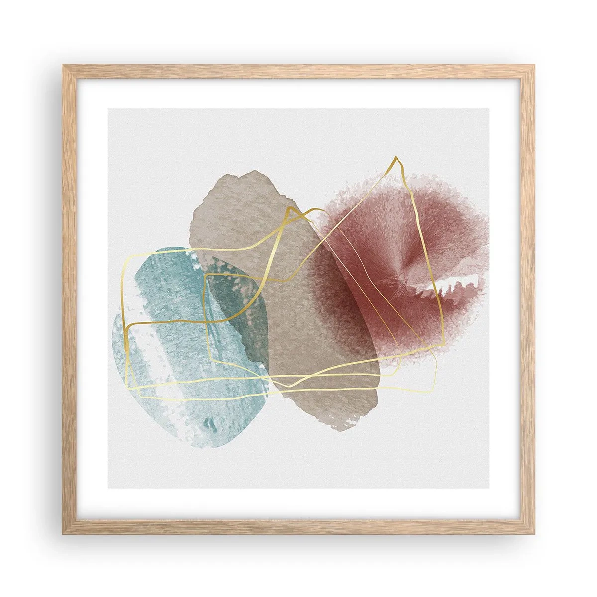 Plakat w ramie jasny dąb - Korale przestrzeni - 50x50 cm