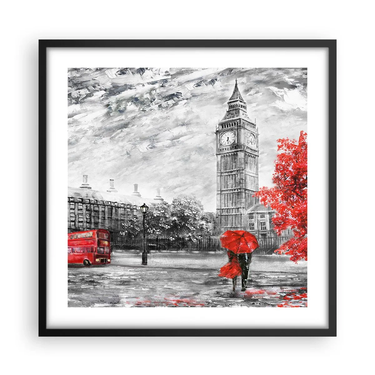 Plakat w czarnej ramie - Ekscytujący dzień - 50x50 cm