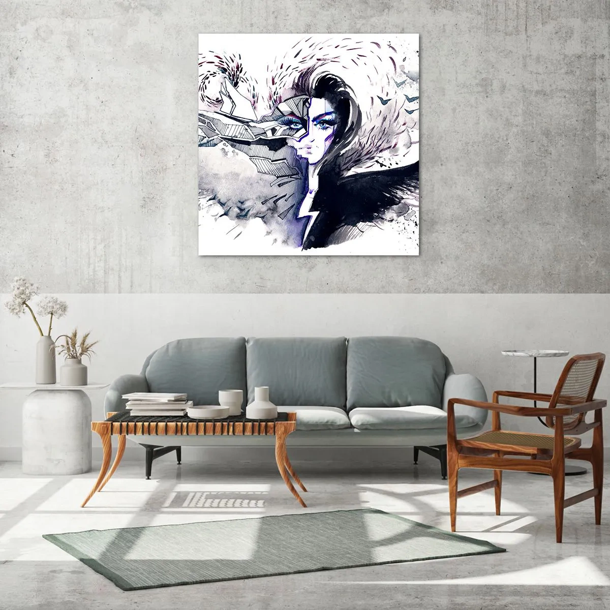Obraz na szkle - Demoniczna i piękna - 50x50 cm