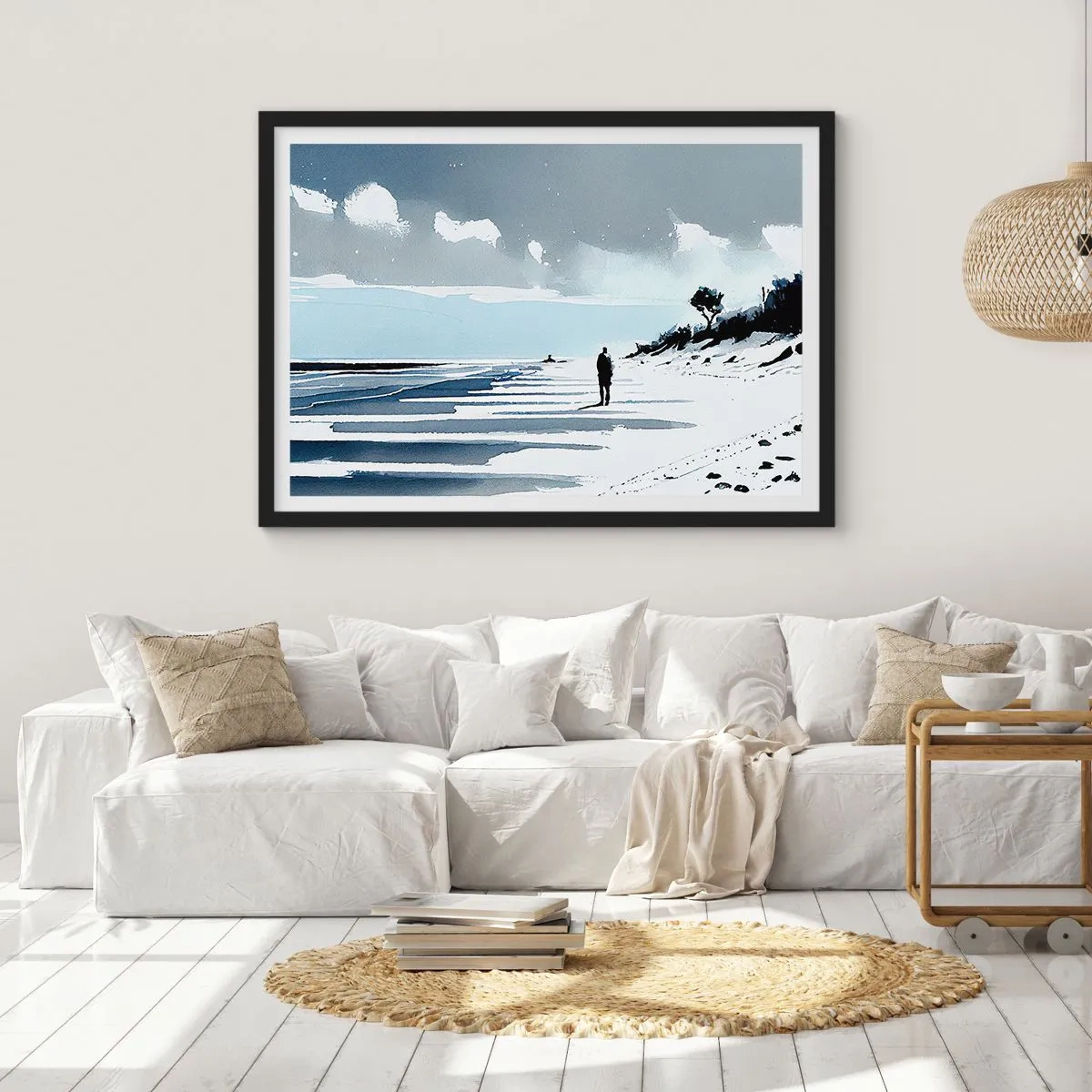 Plakat w czarnej ramie - Sam na sam - 40x30 cm