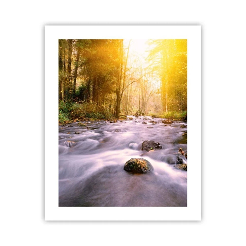 Plakat - Malachit w srebrno-złotej oprawie - 40x50 cm