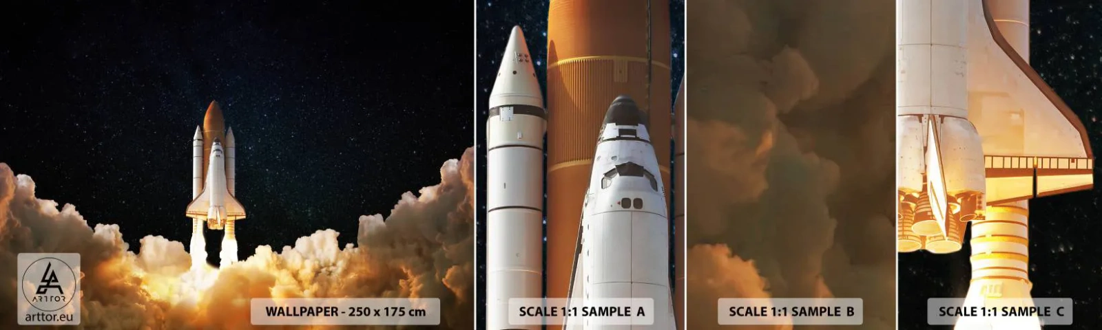 Fototapeta Próbka Samoprzylepna Deluxe Sticker - Ad astra! - Kosmos, Astronomia, Statek Kosmiczny - 100x30 cm