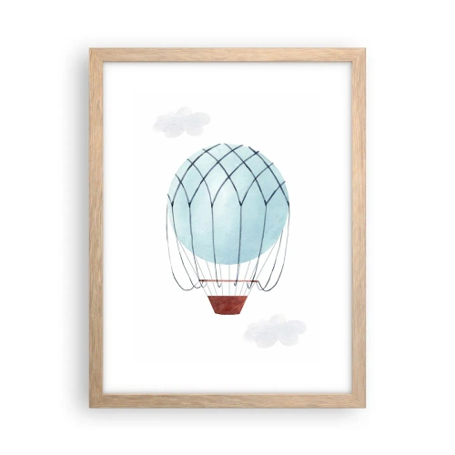 Plakat w ramie jasny dąb - Cały w chmurach - 30x40 cm