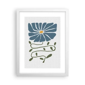 Plakat w białej ramie - Gałązką do kwiatu - 30x40 cm