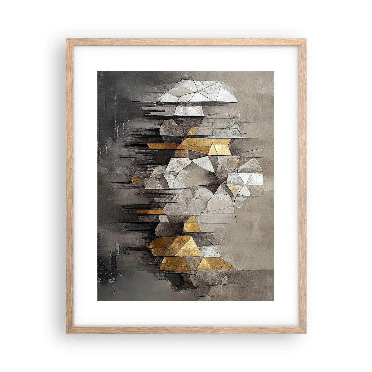 Plakat w ramie jasny dąb - Kompozycja z lodu i światła - 40x50 cm