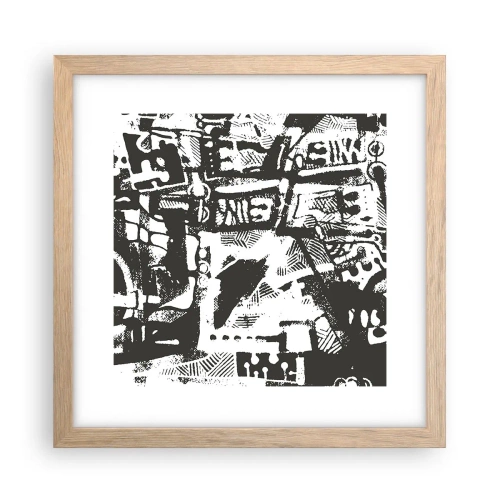 Plakat w ramie jasny dąb - Porządek czy chaos? - 30x30 cm