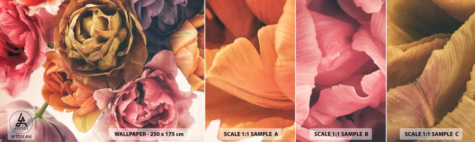 Fototapeta Próbka Samoprzylepna Deluxe Sticker - Święto życia - Bukiet Kwiatów, Kwiaty, Piwonia - 100x30 cm