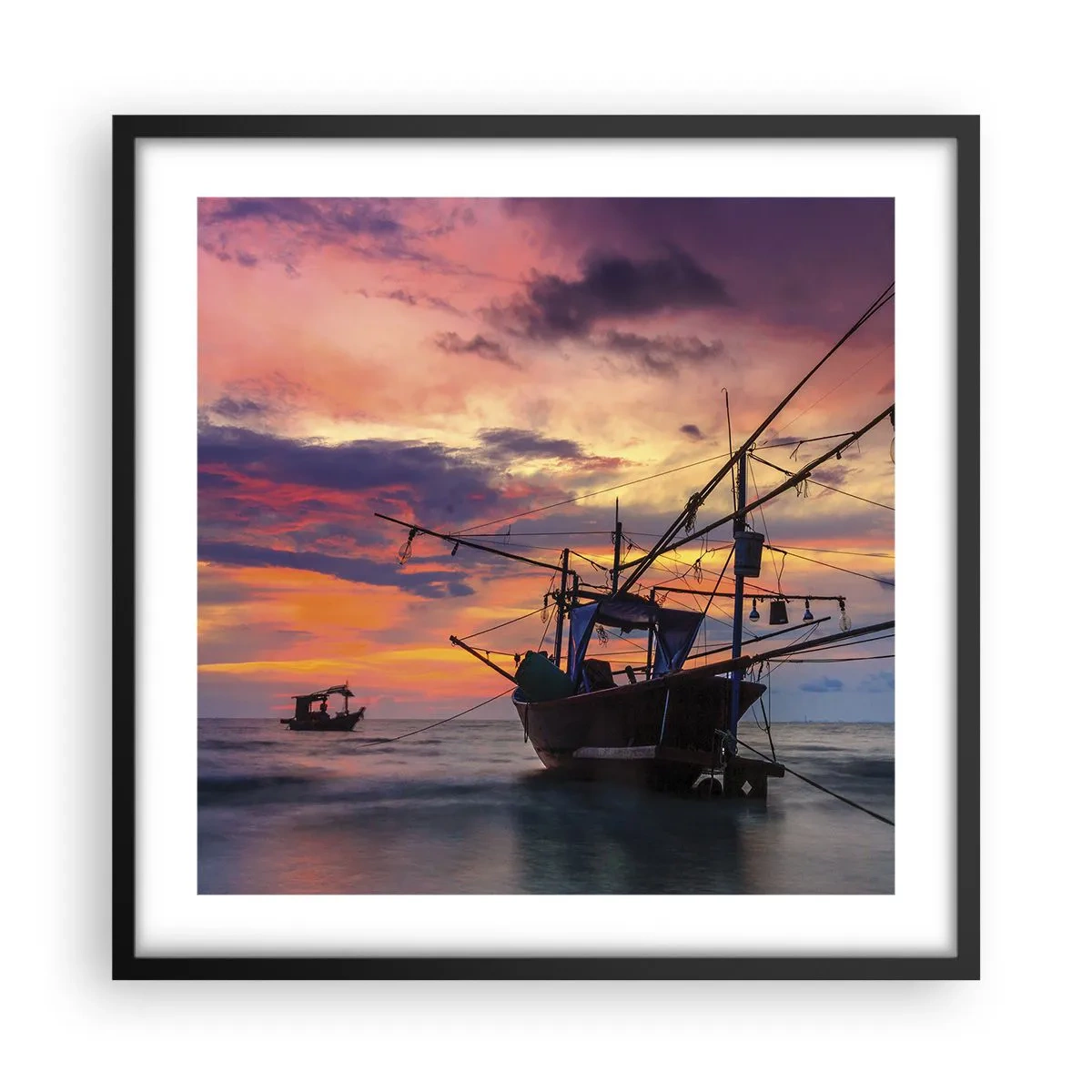 Plakat w czarnej ramie - Egzotyczny wieczór - 50x50 cm