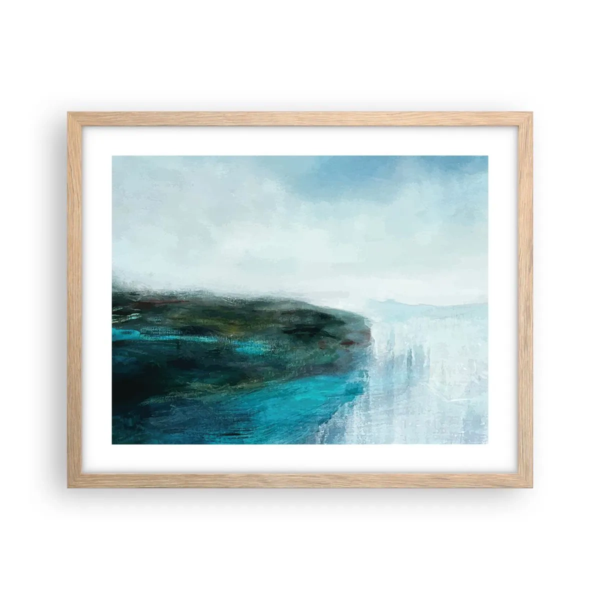 Plakat w ramie jasny dąb - Abstrakcja marynistyczna - 50x40 cm