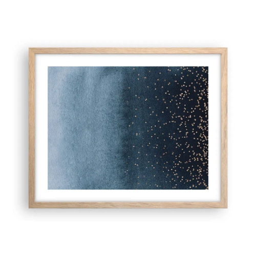 Plakat w ramie jasny dąb - Kompozycja – niebieskie fazy - 50x40 cm