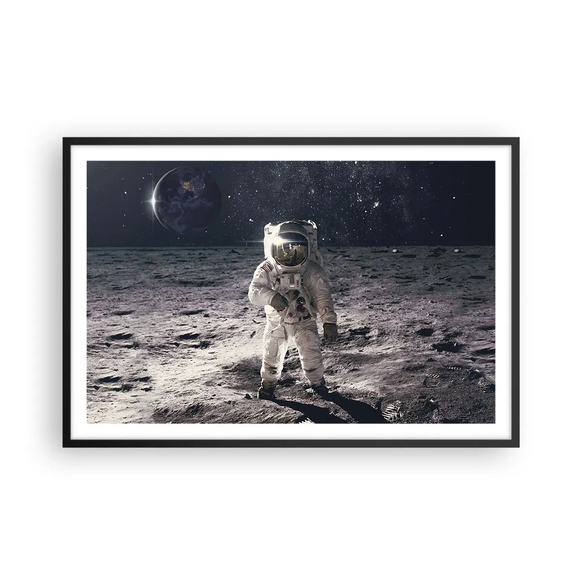 Plakat w czarnej ramie - Pozdrowienia z Księżyca - 91x61 cm