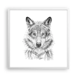 Plakat w białej ramie - Urodzony przywódca - 60x60 cm