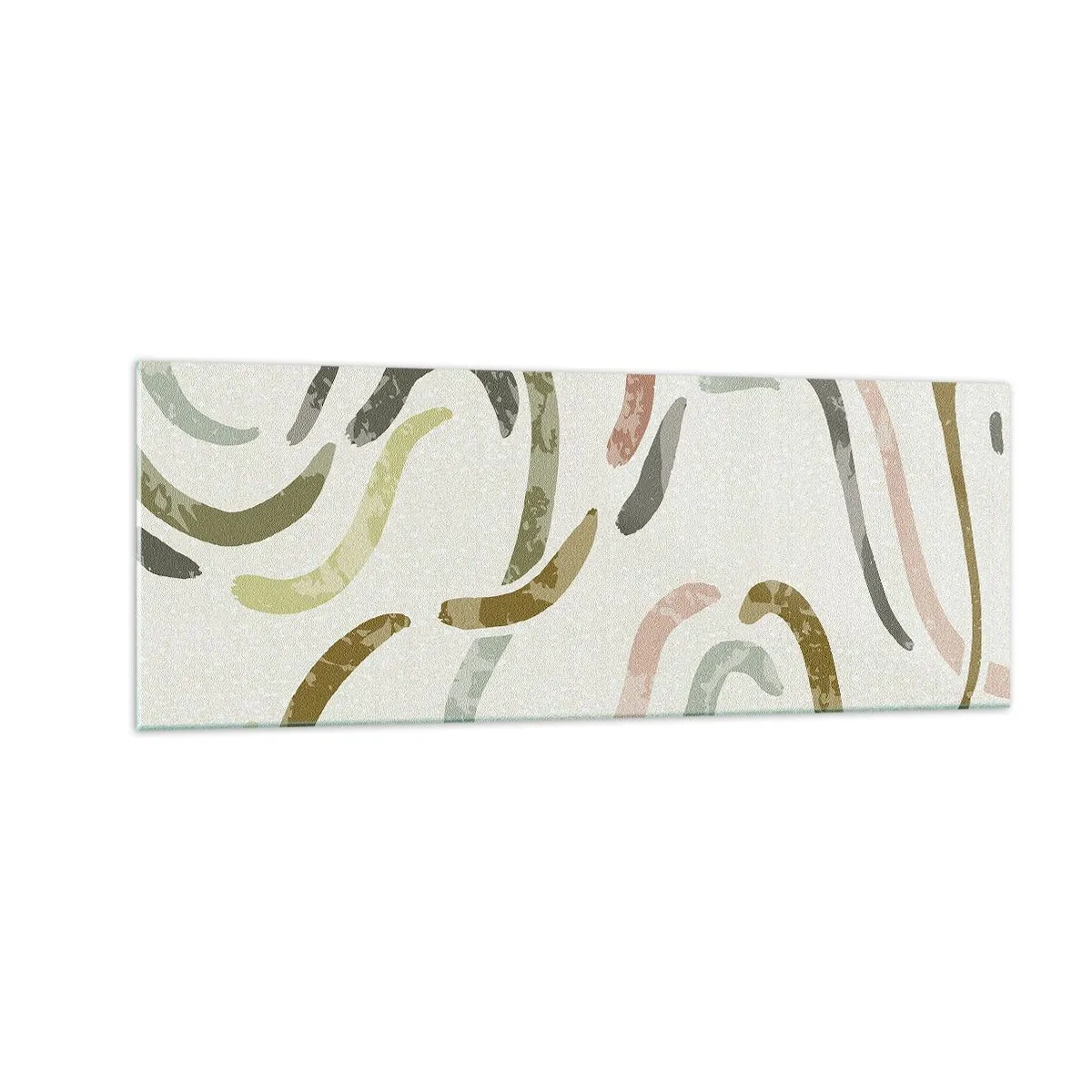 Obraz na szkle - Abstrakcyjne łuki w pastelowej kolorystyce - 140x50cm - Radosny taniec abstrakcji - Nowoczesna dekoracja ścienna do salonu i sypialni ARTTOR