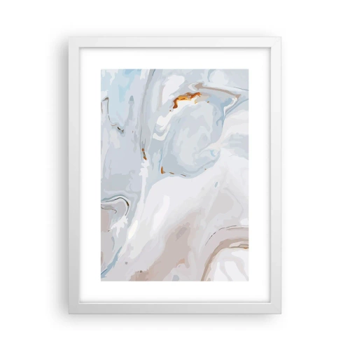 Plakat w białej ramie - Biel wypiętrzona - 30x40 cm