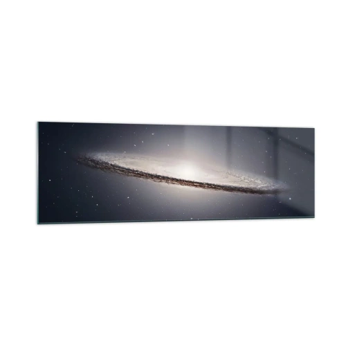 Obraz na szkle - Spiralna galaktyka na tle gwiaździstego kosmosu - 160x50cm - Dawno temu w odległej galaktyce… - Nowoczesna dekoracja ścienna do salonu i sypialni ARTTOR