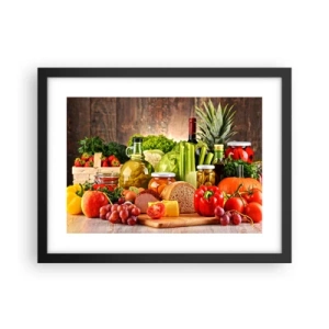 Plakat w czarnej ramie - Wędzone, pieczone, marynowane - 40x30 cm