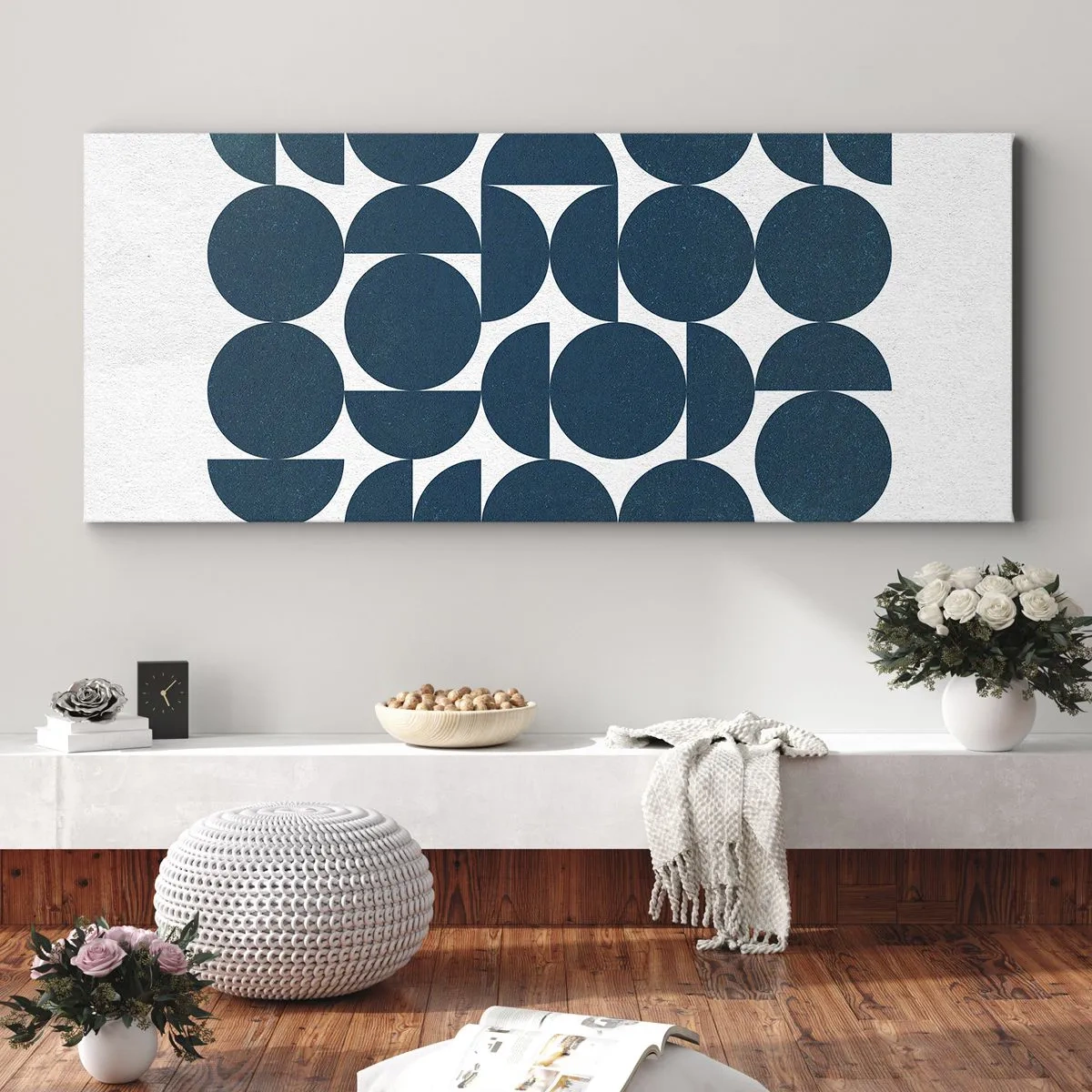 Obraz na płótnie - Koła i półkola - 100x40 cm