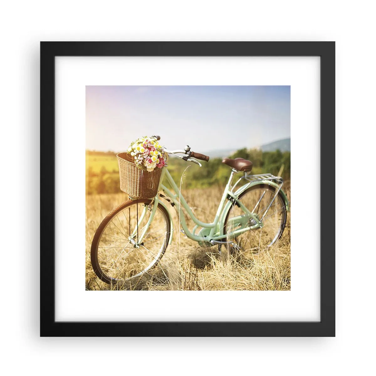 Plakat w czarnej ramie - Zostanę tu chwilę - 30x30 cm