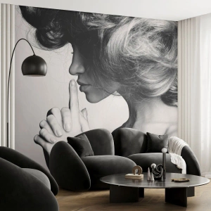 Fototapeta Standard Eco - Zasłuchana w sobie - Kobieta, Modelka, Twarz Kobiety - 350x256 cm